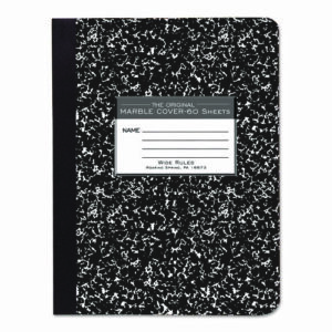 Marble Cover Composition Book, Wide/Legal Rule, Black Marble Cover, (60) 9.75 x 7.5 Sheets