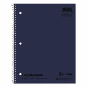 Earthwise by Oxford Recycled 1-Subject Notebook, Quad Rule (4 sq/in), Randomly Assorted Cover Color, (80) 11 x 8.5 Sheets