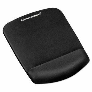 PlushTouch Mouse Pad with Wrist Rest, 7.25 x 9.38, Black