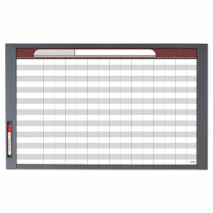 InView Custom Whiteboard, 36" x 24", White/Clear Surface, Graphite Gray Fiberboard (MDF) Frame