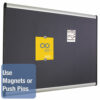Prestige Plus Magnetic Fabric Bulletin Boards, 72" x 48", Gray Surface, Satin Aluminum Frame - Image 3