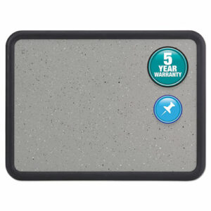 Contour Granite Board, 36" x 24", Granite Gray Surface, Black Plastic Frame