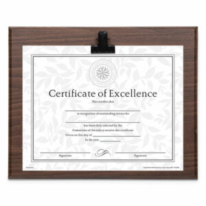 Plaque With Metal Clip, Wood, 8.5 x 11 Insert, Walnut
