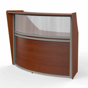 Reception Desk with Polycarbonate, 72 x 32 x 46, Cherry