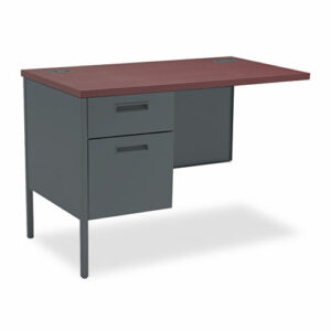Metro Classic Series Workstation Return, Left, 42w x 24d x 29.5h, Mahogany/Charcoal