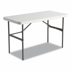 Banquet Folding Table, Rectangular, Radius Edge, 48w x 24d x 29h, Platinum/Charcoal