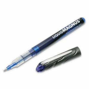 7520014612665, SKILCRAFT Liquid Magnus Hybrid Gel Pen, Stick, Fine 0.7 mm, Blue Ink, Clear/Blue Barrel, Dozen