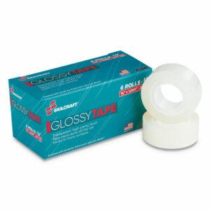 7510015806225, SKILCRAFT Office Tape Glossy Finish, 1" Core, 0.75" x 83.33 ft, Clear, 6/Pack