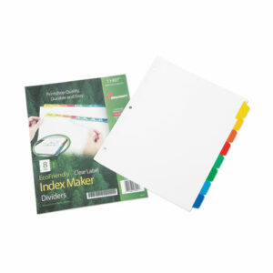7530016006970, SKILCRAFT Avery Index Maker Dividers, 8-Tab, 11 x 8.5, White, Assorted Tabs, 1 Set