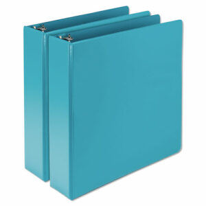 Earth's Choice Plant-Based Durable Fashion View Binder, 3 Rings, 2" Capacity, 11 x 8.5, Turquoise, 2/Pack