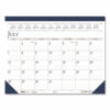 Recycled Academic Desk Pad Calendar, 18.5 x 13, White/Blue Sheets, Blue Binding/Corners, 14-Month: July 2025 to Aug 2026 - Image 2