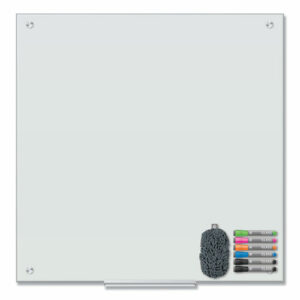 Magnetic Glass Dry Erase Board Value Pack, 36" x 36" (Actual Size: 35" x 35"), Frosted White Surface