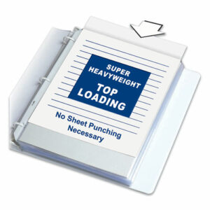 Polypropylene Sheet Protectors, Super Heavy-Duty, Side: 3-Hole Punched, Top Load 8.5 x 11 Insert, Nonglare Clear, 50/Box