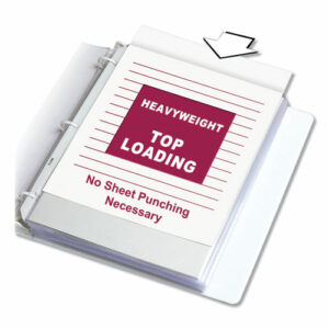 Polypropylene Sheet Protectors, Heavy-Duty, Side: 3-Hole Punched, Top Load 8.5 x 11 Insert, Nonglare Clear Front, 50/Box
