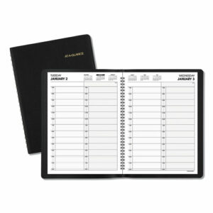 Two-Person Group Daily Appointment Book, 11 x 8, Black Cover, 12-Month (Jan to Dec): 2026