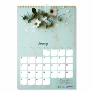 Romantic Wall Calendar, Floral Photography, 12 x 17, White/Multicolor Sheets, 12-Month (Jan to Dec): 2025