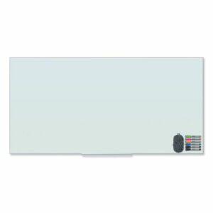Floating Glass Dry Erase Board, 72" x 36" (Actual Size: 70" x 35"), White Surface