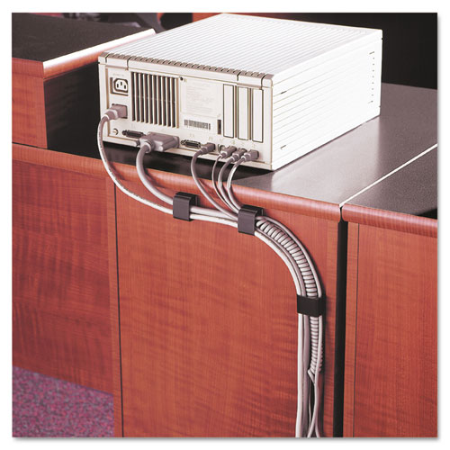 Self-Adhesive Wire Clips, Black, 6/Pack - Image 2