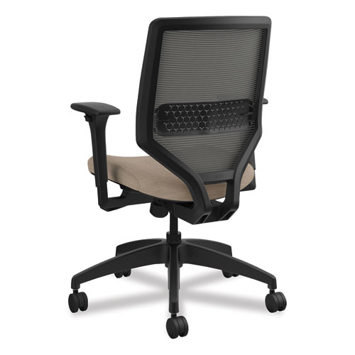 Solve Series Mesh Back Task Chair, Supports Up to 300 lb, 18" to 23" Seat Height, Putty Seat, Charcoal Back, Black Base - Image 8