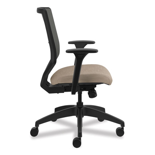 Solve Series Mesh Back Task Chair, Supports Up to 300 lb, 18" to 23" Seat Height, Putty Seat, Charcoal Back, Black Base - Image 4