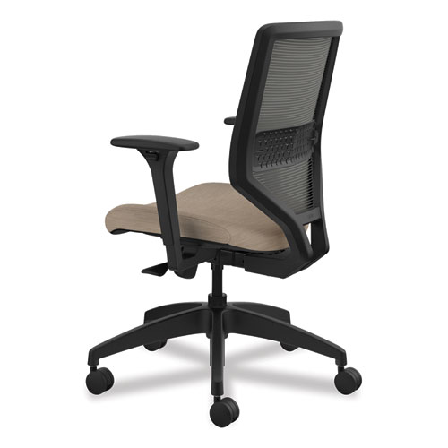 Solve Series Mesh Back Task Chair, Supports Up to 300 lb, 18" to 23" Seat Height, Putty Seat, Charcoal Back, Black Base - Image 9