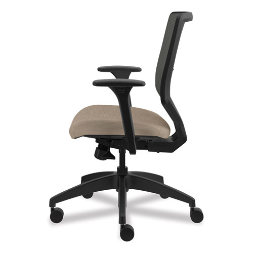 Solve Series Mesh Back Task Chair, Supports Up to 300 lb, 18" to 23" Seat Height, Putty Seat, Charcoal Back, Black Base - Image 10