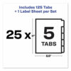 Print and Apply Index Maker Clear Label Unpunched Dividers, 5-Tab, 11 x 8.5, White, 25 Sets - Image 5