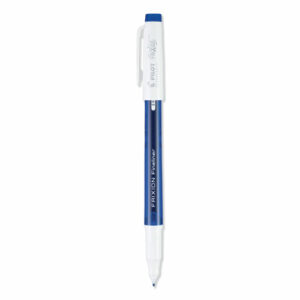 FriXion Fineliner Erasable Porous Point Pen, Stick, Fine 0.6 mm, Blue Ink, Blue/White Barrel, Dozen