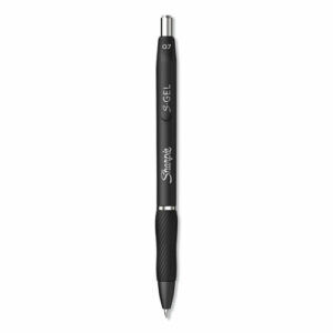 S-Gel High-Performance Gel Pen, Retractable, Medium 0.7 mm, Black Ink, Black Barrel, Dozen