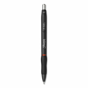 S-Gel High-Performance Gel Pen, Retractable, Medium 0.7 mm, Red Ink, Black Barrel, Dozen