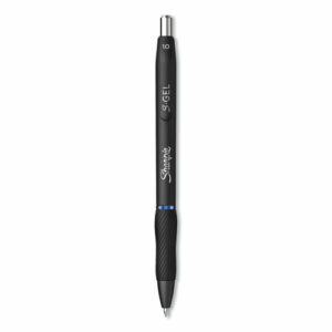 S-Gel High-Performance Gel Pen, Retractable, Bold 1 mm, Blue Ink, Black Barrel, Dozen