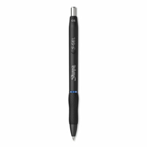 S-Gel High-Performance Gel Pen, Retractable, Fine 0.5 mm, Blue Ink, Black Barrel, Dozen