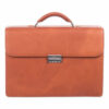 Milestone Briefcase, Fits Devices Up to 15.6", Leather, 5 x 5 x 12, Cognac - Image 2