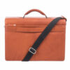 Milestone Briefcase, Fits Devices Up to 15.6", Leather, 5 x 5 x 12, Cognac - Image 3