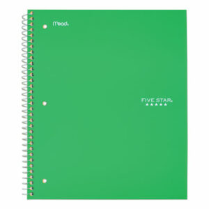 Wirebound Notebook, 1-Subject, Medium/College Rule, Green Cover, (100) 11 x 8.5 Sheets
