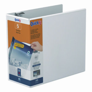 QuickFit D-Ring View Binder, 3 Rings, 5" Capacity, 11 x 8.5, White