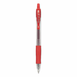 G2 Premium Gel Pen, Retractable, Extra-Fine 0.5 mm, Red Ink, Smoke/Red Barrel, Dozen