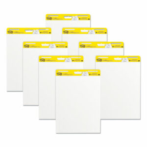 Vertical-Orientation Self-Stick Easel Pads, Unruled, 25 x 30, White, 30 Sheets, 8/Pack