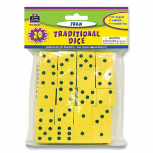Traditional Foam Dice, Grades K to 4, 20/Pack