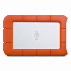 Rugged Portable External Hard Drive, 2 TB, USB-C, Orange/Silver