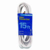 Indoor Extension Cord, 15 ft, 13 A, White