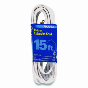 Indoor Extension Cord, 15 ft, 13 A, White