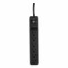 Surge Protector, 6 AC Outlets, 4 ft Cord, 600 J, Black - Image 5