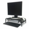 Raise Metal Mesh Monitor Stand with Drawer, 20" x 11.5" x 5.6", Black, Supports 25 lbs - Image 2
