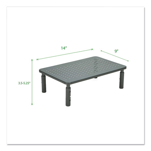 Adjustable Rectangular Monitor Stand, 14" x 9" x 3.25" to 5.25", Black, Supports 44 lbs - Image 7