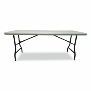 IndestrucTable Industrial Folding Table, Rectangular, 72" x 30" x 29", Platinum