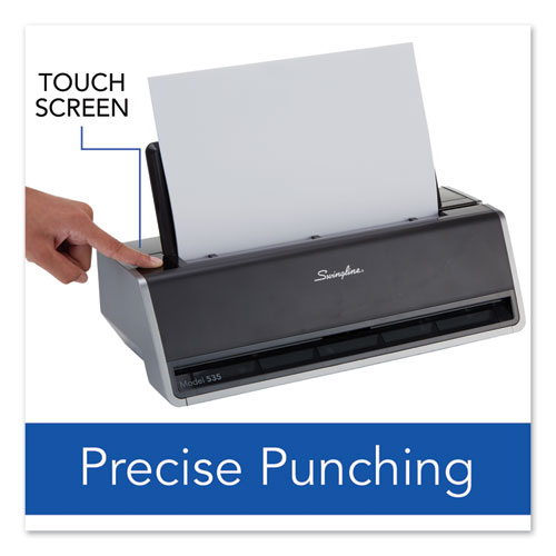 28-Sheet Commercial Electric Three-Hole Punch, 9/32" Holes, Black/Silver - Image 4