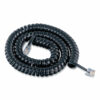 Coiled Phone Cord, Plug/Plug, 12 ft, Black - Image 2