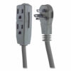 Power Strip, 3 Outlets, 8 ft Cord, Gray - Image 3