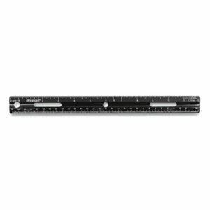KleenEarth Recycled Ruler, Standard/Metric, 12" Long, Plastic, Black